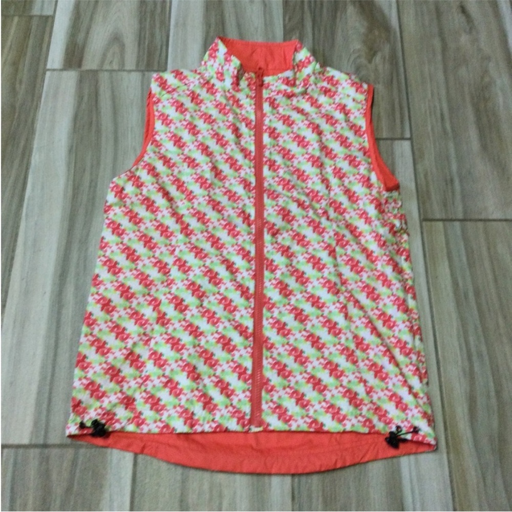 Peter Millar Coral Pink Floral-Print Quilted Vest